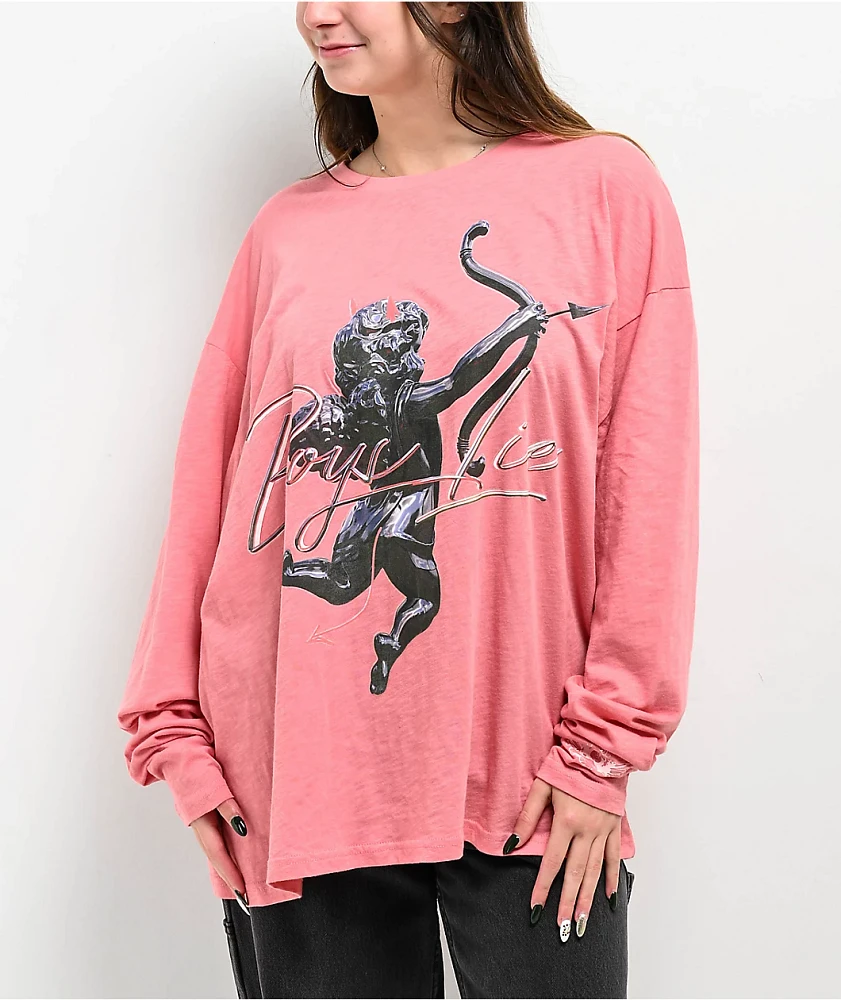 Boys Lie Metal Pink Long Sleeve T-Shirt