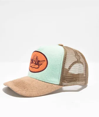Boys Lie Sandstone Brown & Orange Terry Trucker Hat