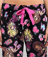 Bratz Hearts Black & Pink Plush Lounge Pants