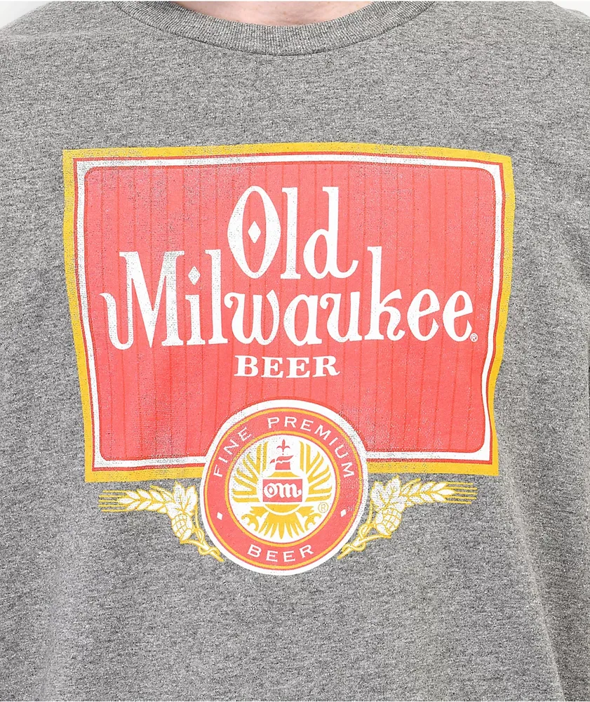 Brew City Old Milwaukee Vintage Label Grey T-Shirt