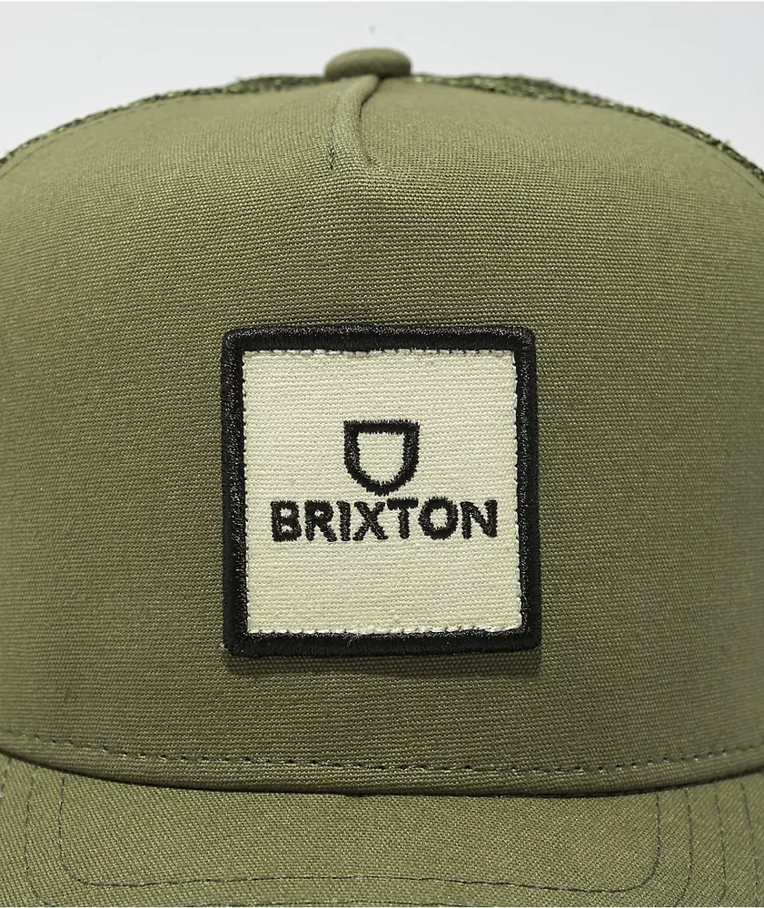 Brixton Alpha Block Surplus Olive Trucker Hat