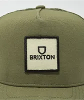 Brixton Alpha Block Surplus Olive Trucker Hat