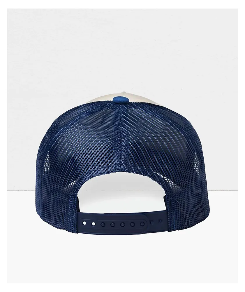 Brixton Alpha Block X C MP Mesh Blue Snapback Hat