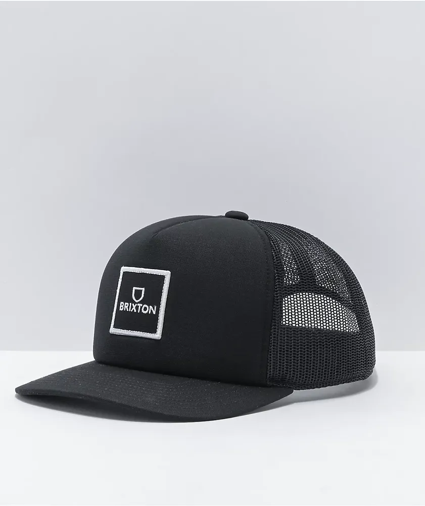 Brixton Alpha Block X MP Black Trucker Hat