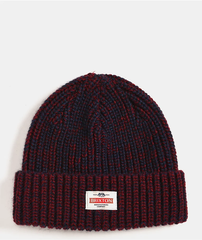 Brixton Altered Threads Indigo & Burgundy Beanie