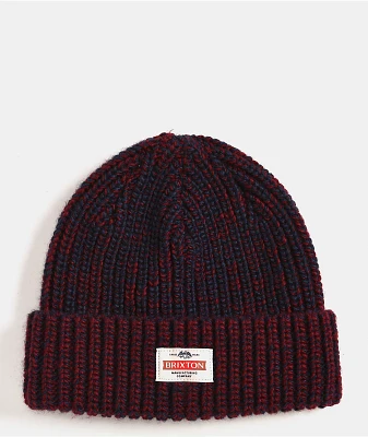 Brixton Altered Threads Indigo & Burgundy Beanie
