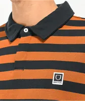 Brixton Beta Orange & Black Stripe Rugby Shirt