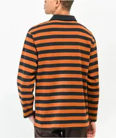 Brixton Beta Orange & Black Stripe Rugby Shirt