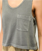 Brixton Black Wash Pocket Crop Tank Top