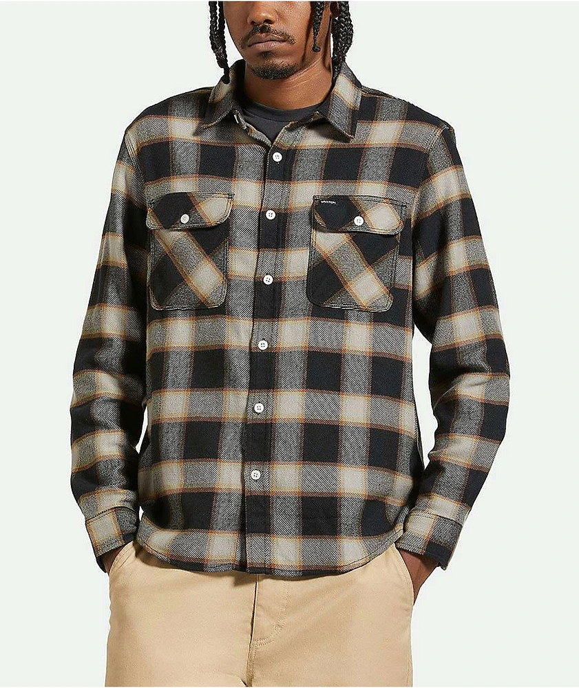 Brixton Bowery 20th Anniversary Black Flannel Shirt