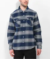 Brixton Bowery Blue & Grey Flannel Shirt