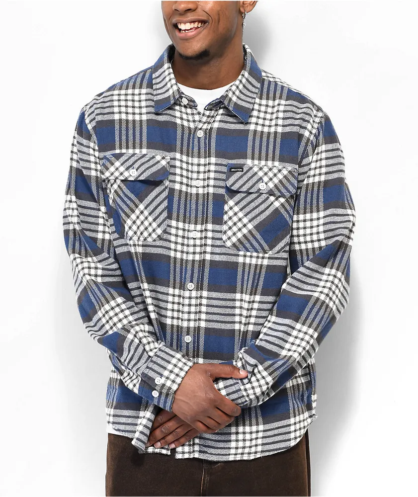 Brixton Bowery Blue Flannel Shirt