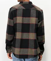 Brixton Bowery Brown, Grey, & Charcoal Plaid Flannel Shirt