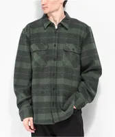 Brixton Bowery Heavy Green Plaid Flannel Shirt