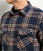 Brixton Bowery Navy Flannel Shirt