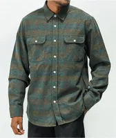 Brixton Bowery Ocean Green Plaid Flannel Shirt