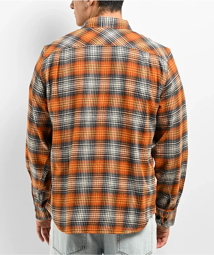 Brixton Bowery Orange Lightweight Flannel Shirt