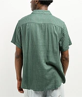 Brixton Charter Herringbone Green Stripe Short Sleeve Button Up Shirt