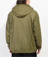 Brixton Claxton Crest Lined Olive Green Zip Jacket