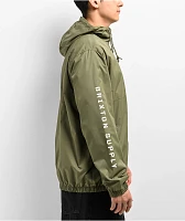 Brixton Claxton Crest Olive Windbreaker Jacket