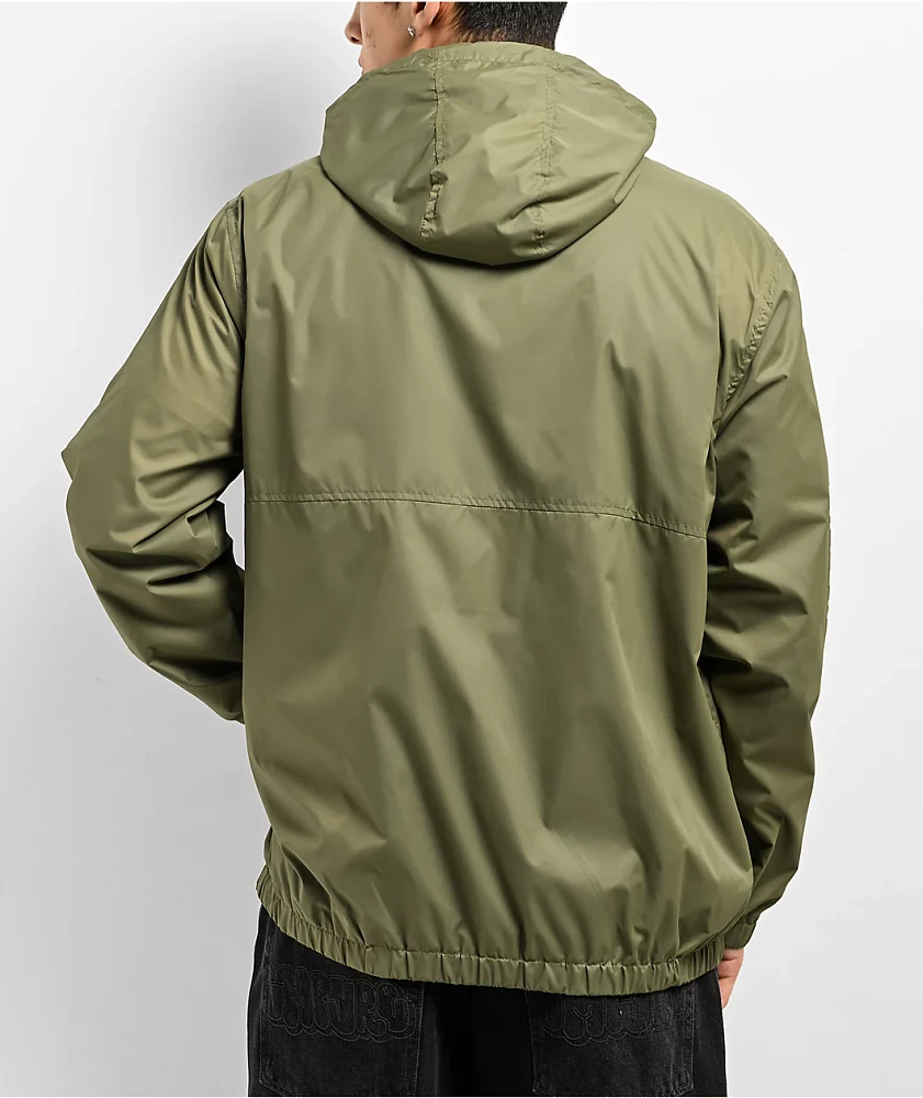 Brixton Claxton Crest Olive Windbreaker Jacket