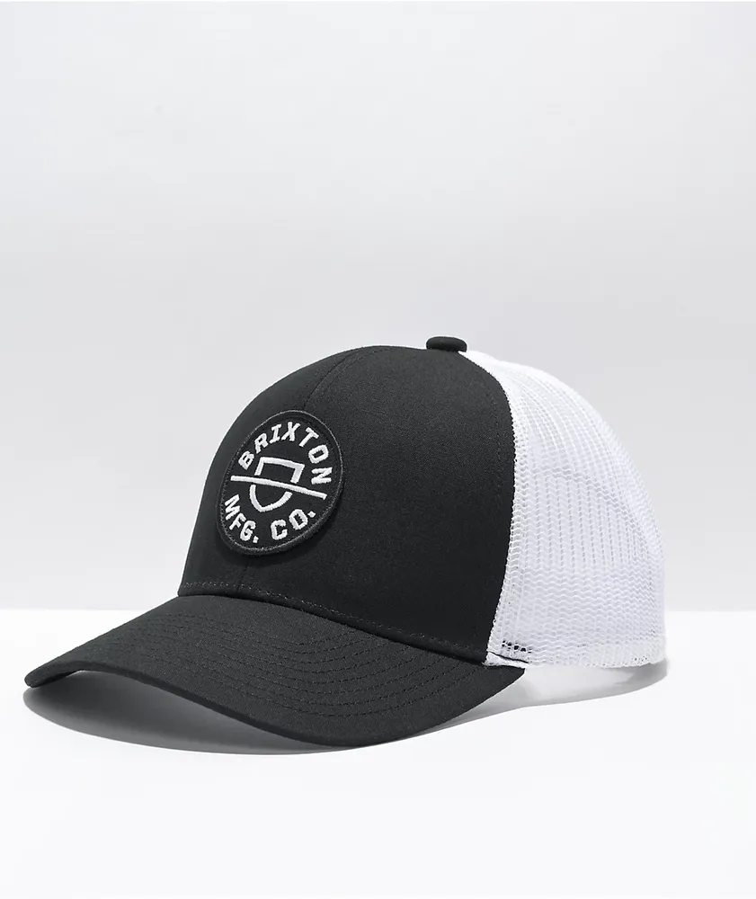 Brixton Crest Black & White Mesh Baseball Hat