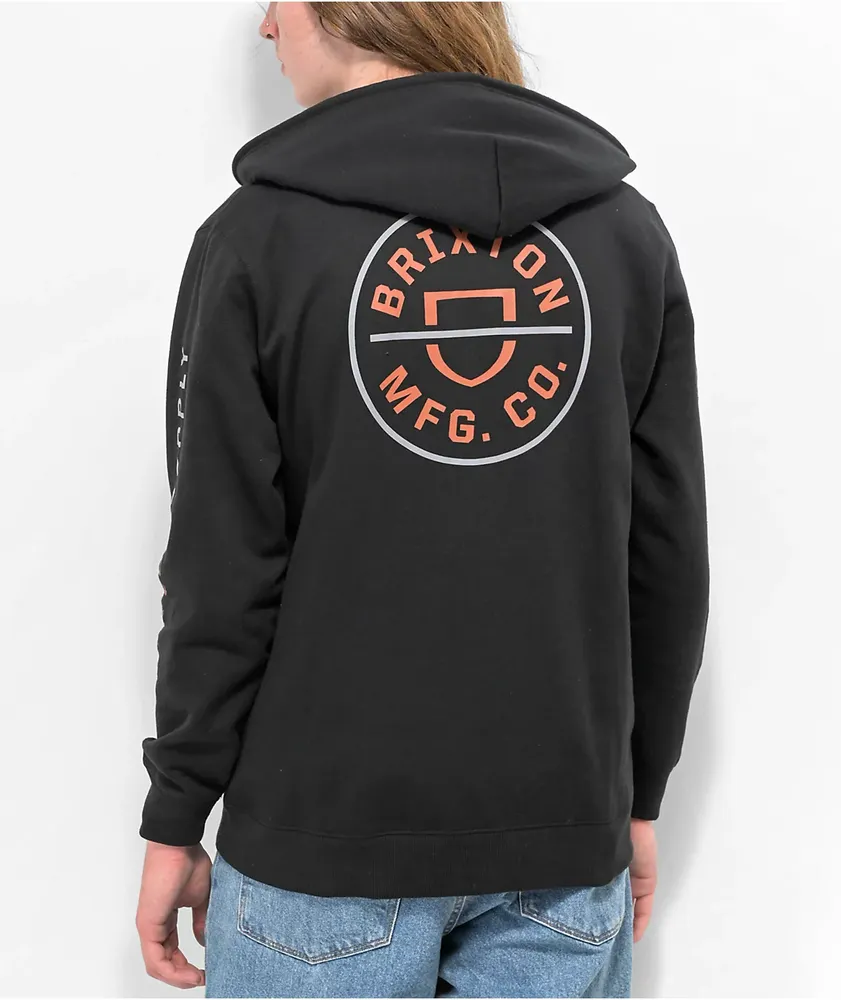 Brixton Crest Black Zip Hoodie