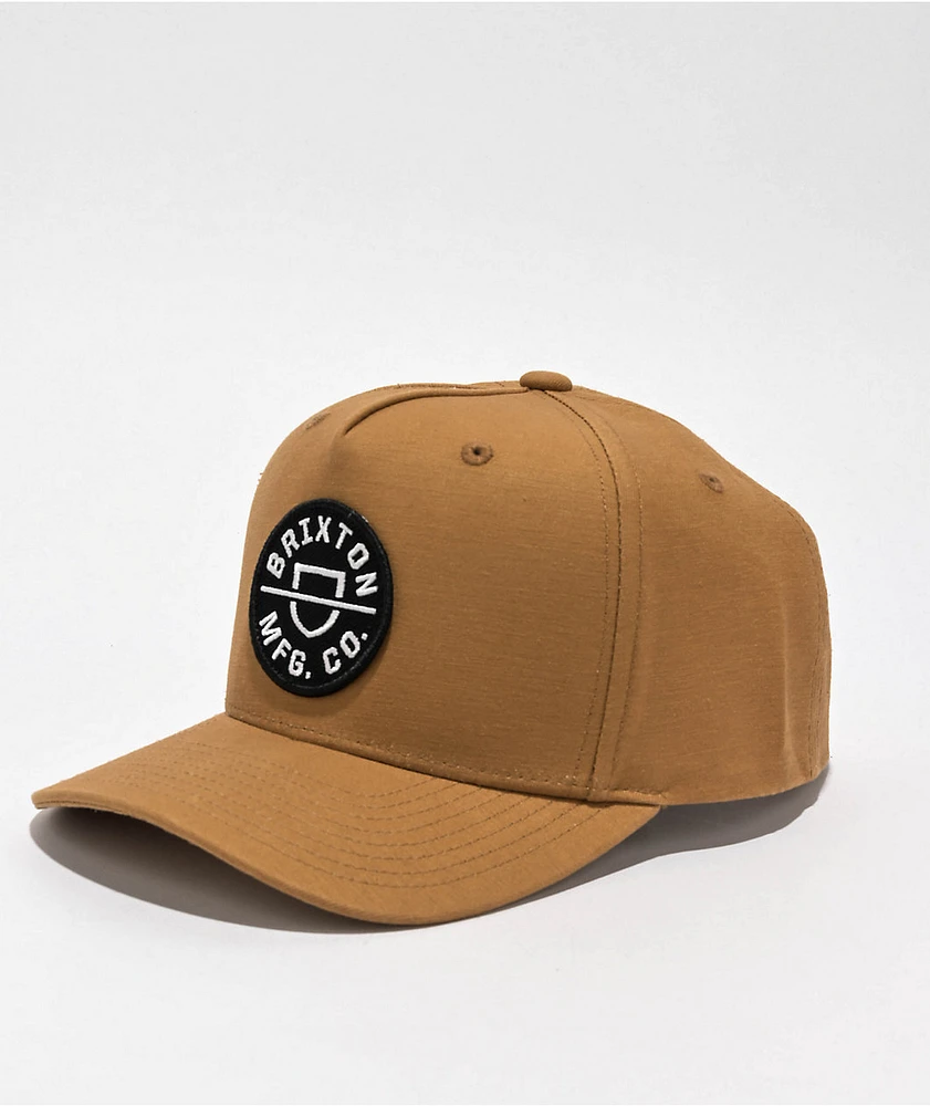 Brixton Crest Copper Snapback Hat