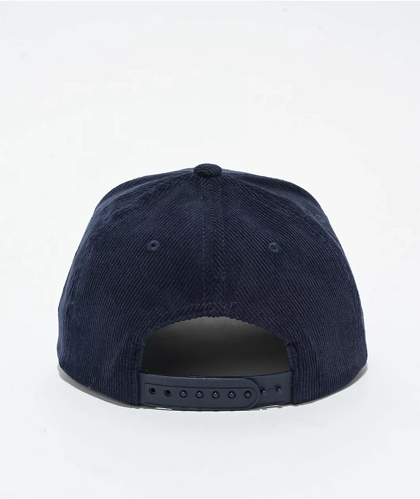 Brixton Crest Navy Netplus Corduroy Snapback Hat