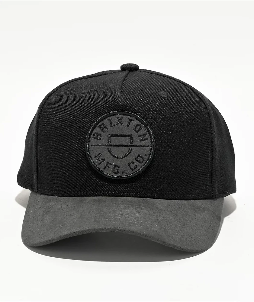 Brixton Crest Netplus Black Snapback Hat