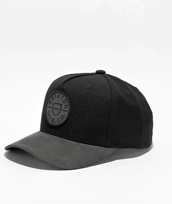 Brixton Crest Netplus Black Trucker Hat