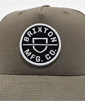 Brixton Crest Netplus Cinder Grey Snapback Hat