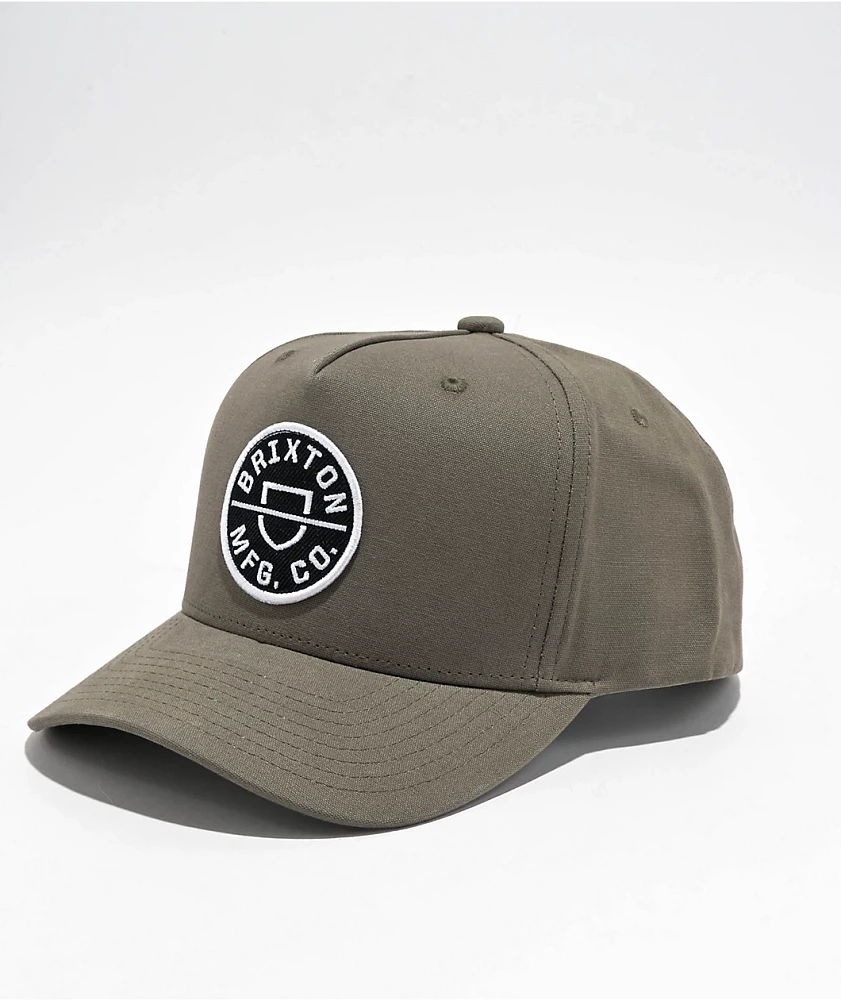 Brixton Crest Netplus Cinder Grey Snapback Hat