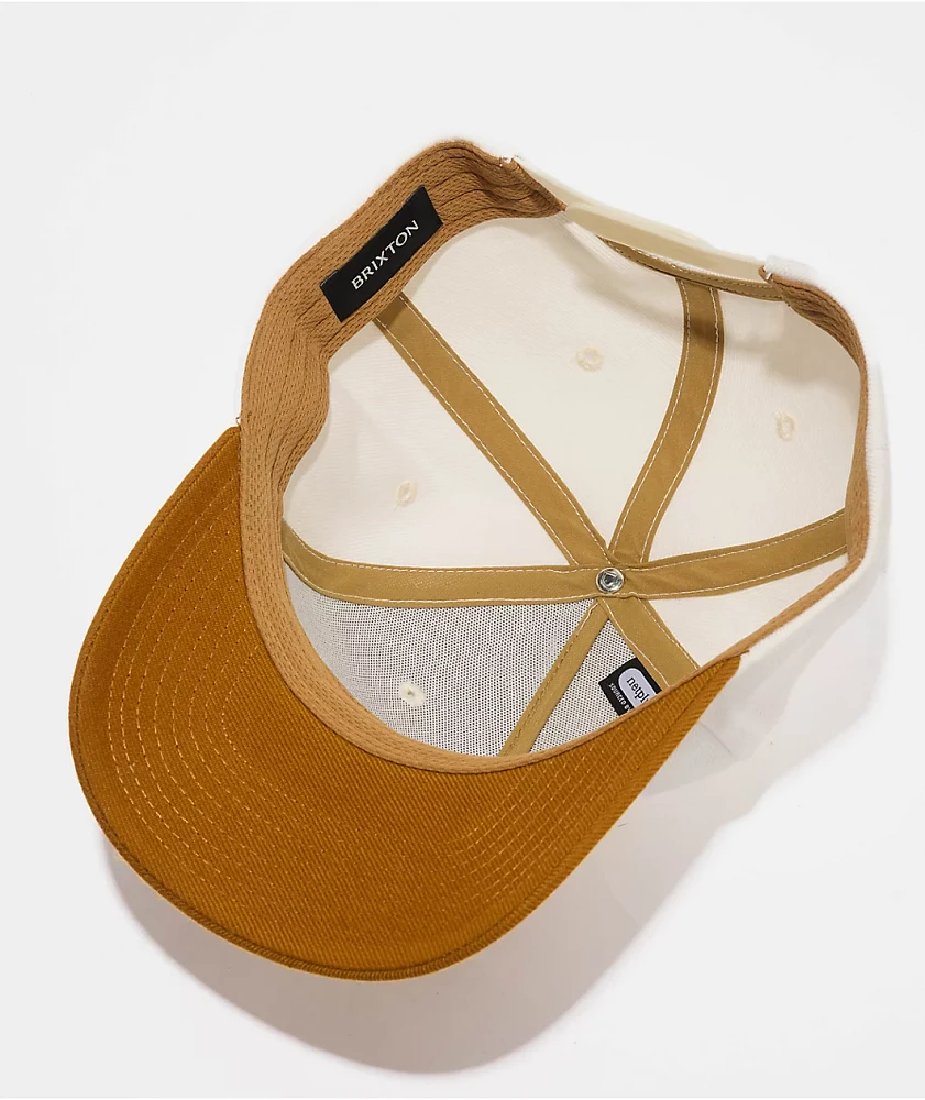 Brixton Crest Netplus Copper & Off-White Snapback Hat