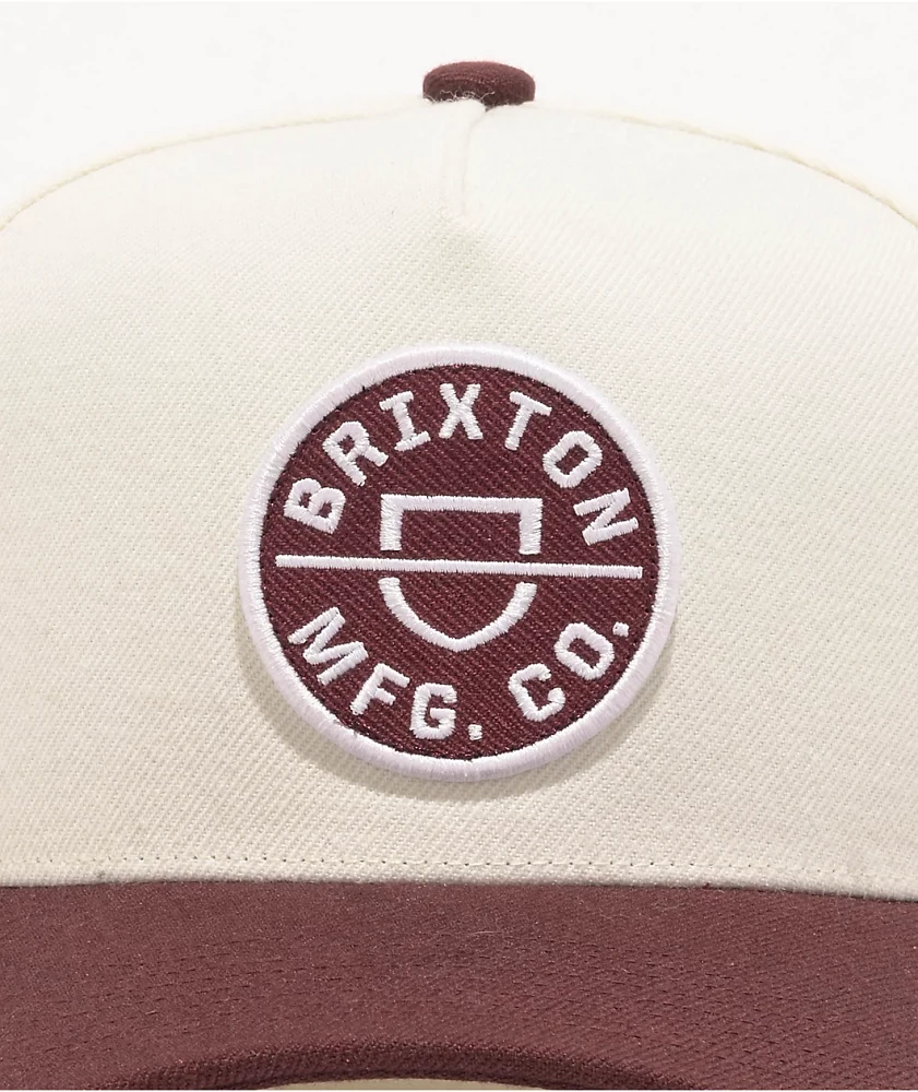 Brixton Crest Port & Off White Netplus Snapback Hat