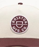 Brixton Crest Port & Off White Netplus Snapback Hat