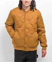 Brixton Dillinger Mustard Quilted Bomber Jacket
