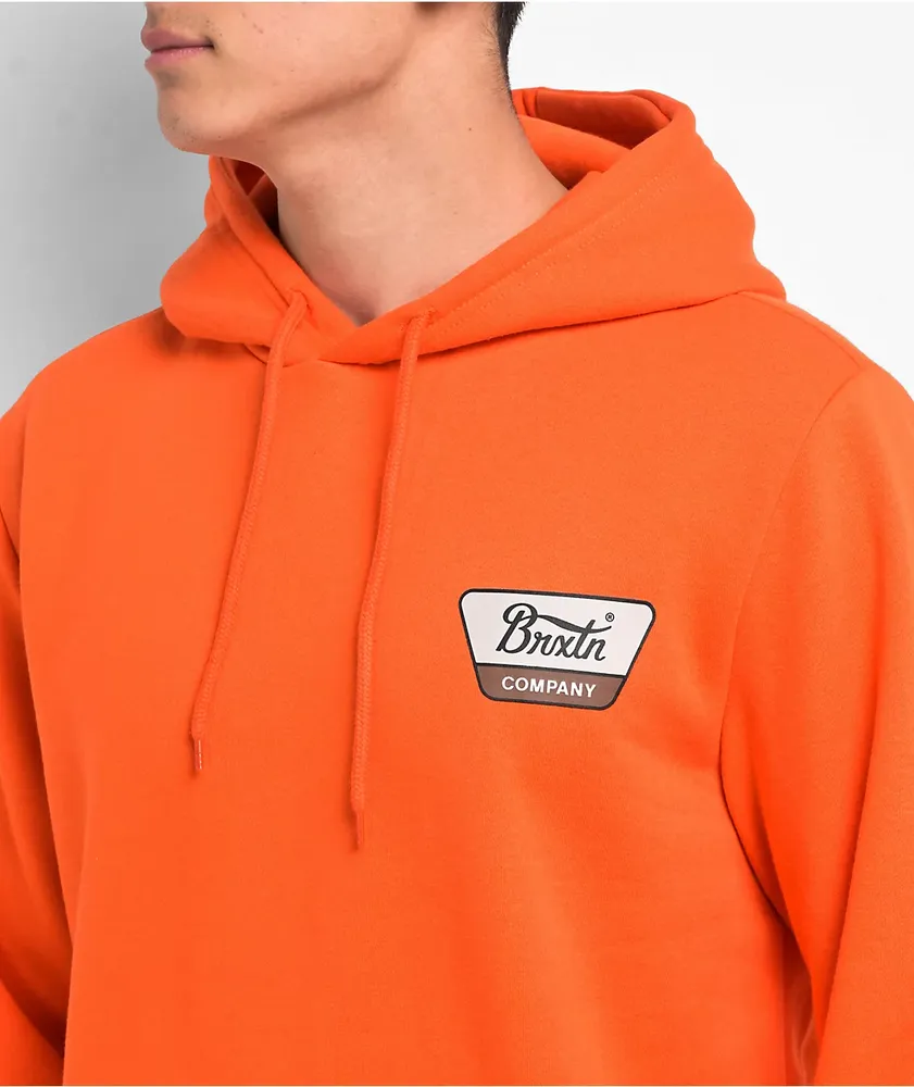 Brixton Linwood Caution Orange Hoodie