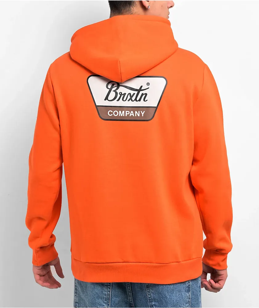 Brixton Linwood Caution Orange Hoodie