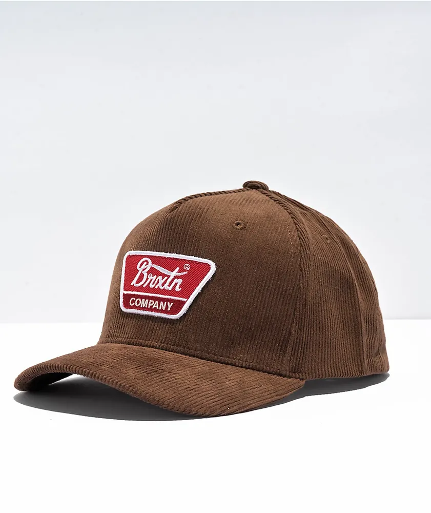 Brixton Linwood Netplus Bison Corduroy Snapback Hat