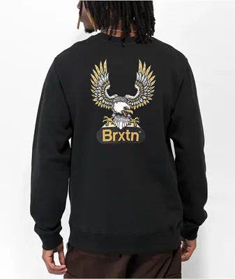 Brixton Merrick Black Fleece Crewneck Sweatshirt