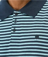 Brixton Micro Stripe Navy & Blue Polo Shirt