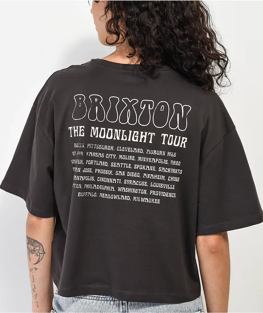 Brixton Moonlight Tour Black Wash Crop T-Shirt