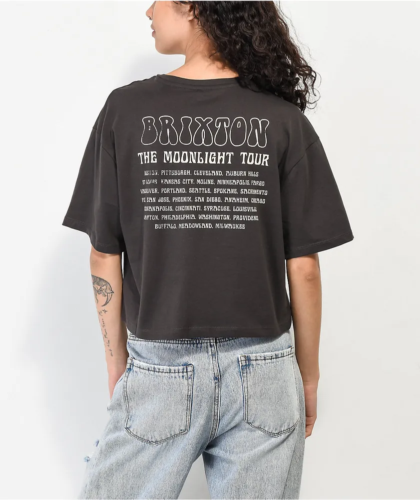 Brixton Moonlight Tour Black Wash Crop T-Shirt