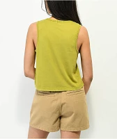 Brixton Moss Green Pocket Crop Tank Top