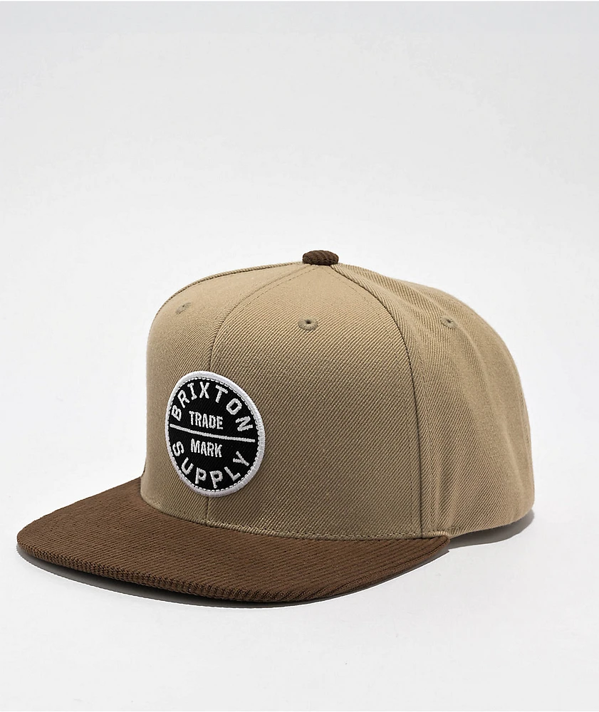 Brixton Oath III Khaki & Sepia Snapback Hat