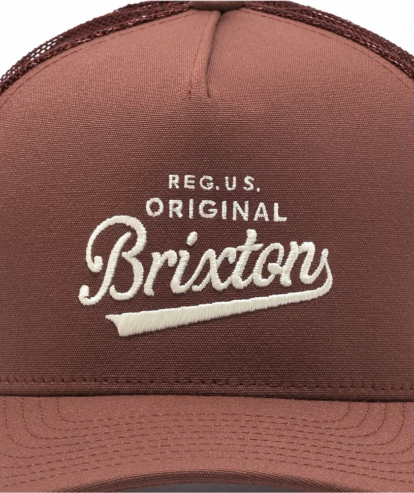 Brixton Postal Netplus Brown Trucker Hat