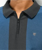 Brixton Shield Black & Blue Stripe Rugby Shirt