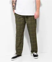 Brixton Steady Cinch Green Houndstooth Taper Pants