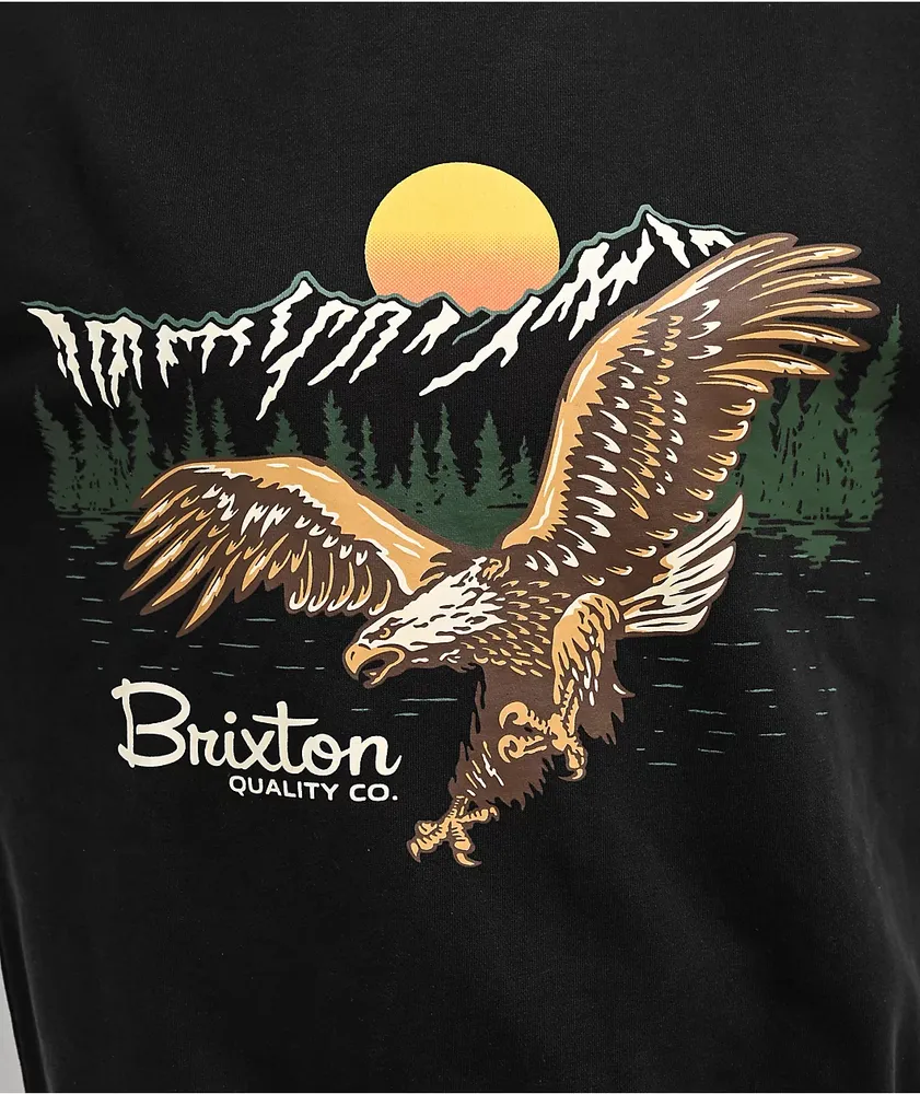 Brixton Wyoming Black Crewneck Sweatshirt 